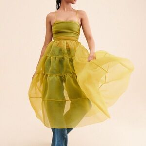 Sheer Tiered MIDI Dress